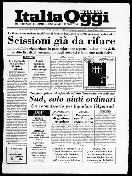 Italia oggi : quotidiano di economia finanza e politica